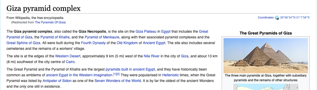 Wikipedia internal linking example